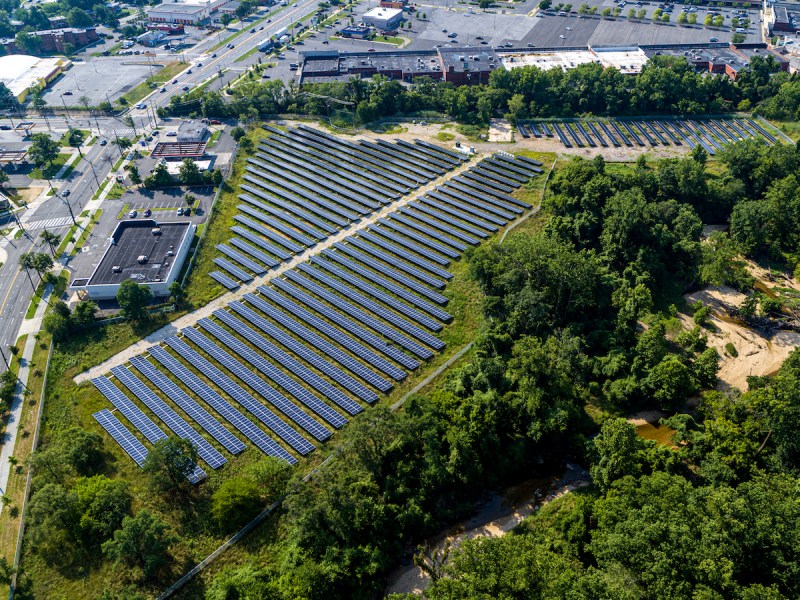 A large solar installation in Ward 8 that is helping power the District's Solar for All program